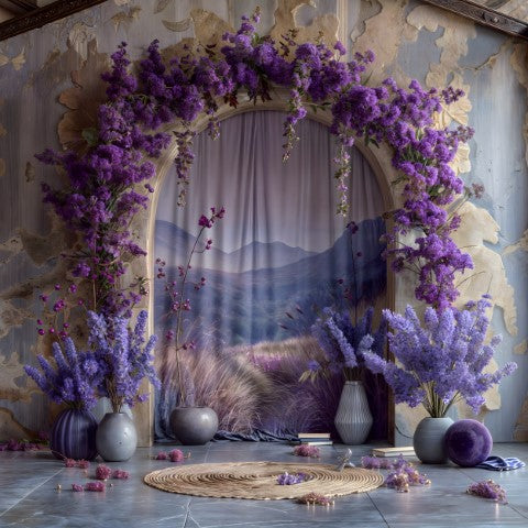 Purple Bloom Backdrops for Professional Model Photography