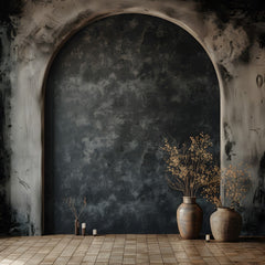 Elegant Black Boho Photography Backdrop