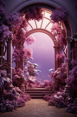 Premium Purple Arch Floral Photography Backdrop for Professional Studios