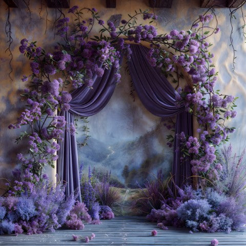 Luxury Purple Floral Backdrops for Models & Creators