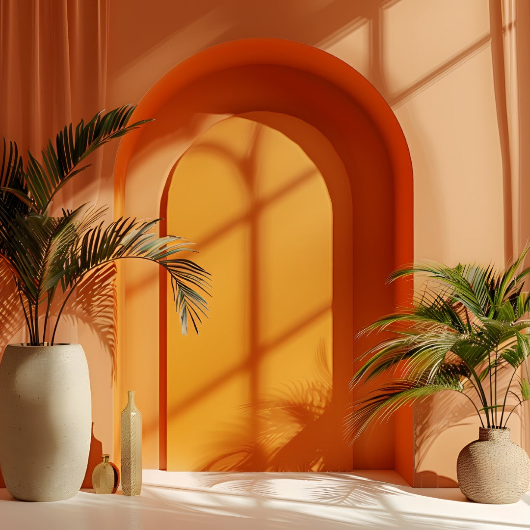 Orange Boho-Inspired Backdrop for Studio Shoots