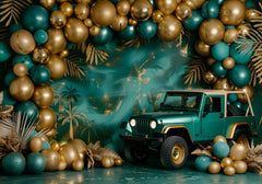Wild Safari Jeep Party Backdrop – Deluxe Jungle Decor