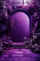 Dark Purple Floral Photography Backdrop for Professional Studios