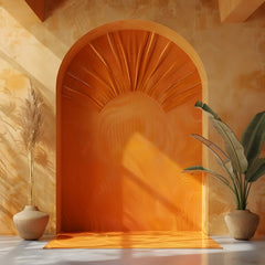 Modern Orange Boho Backdrop for Artistic Photography