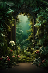 Premium Green Floral Photography Backdrop for Professional Studios