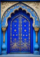 Elegant Blue Door Backdrop For Maternity & Model Shoot