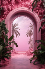 Premium Pink & Green Floral Photography Backdrop for Professional Studios