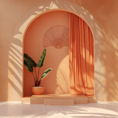 Orange Boho Backdrop – Where Elegance Meets Art