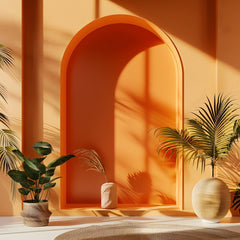 Premium Orange Boho Backdrop for Photo Shoots