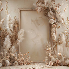 Golden Hour Vibes: Beige Boho Frame Backdrop