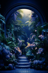 Premium Dark Blue Floral Photography Backdrop for Professional Studios