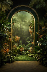 Elegant Green Floral Photography Backdrop for Professional Studios