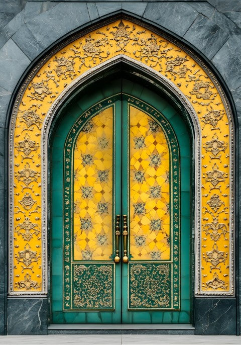 Blue & Yellow Door Backdrop For Maternity & Model Shoot