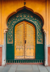 Greeen & Yellow Door Backdrop For Maternity & Model Shoot