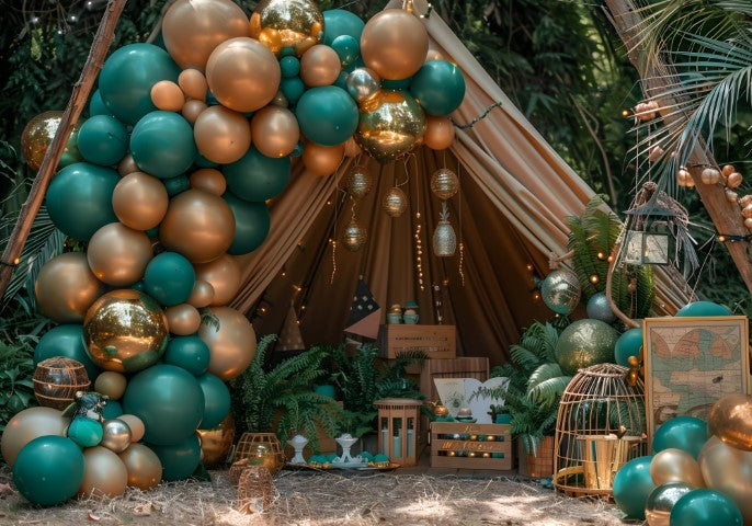 Jungle Party Background – Green Safari Theme Backdrop
