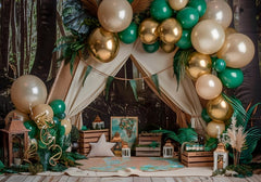 Jungle Safari Cake Smash Backdrop for Toddlers