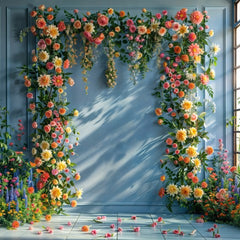 Blue Flower Studio Backdrop for Photoshoots
