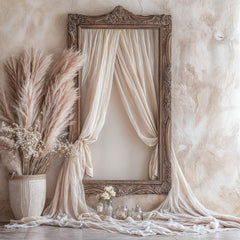 Neutral Vibes: Boho Beige Frame Backdrop
