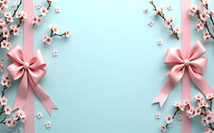 Special Ribbon & Floral Blue Floor Drop