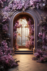 Purple Arch Floral Backdrop For Model Shoot