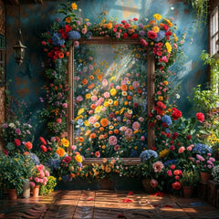 Multicolor Floral Pattern Backdrop for Model Shoot