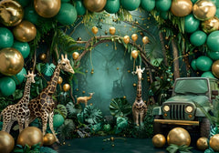 Colorful Safari Party Banner with Jungle Animals