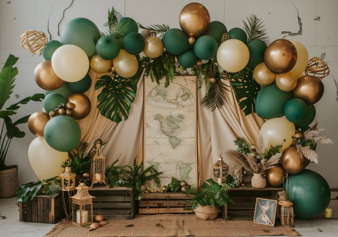 Jungle Explorer Kids Party Photo Backdrop