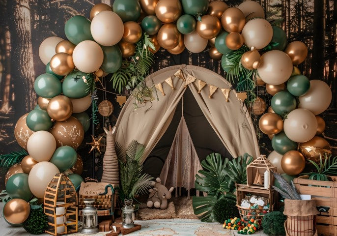 Safari Adventure Photo Backdrop – Jungle Theme for Kids Party or Baby Shower