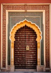 Brown & Yellow Door Backdrop For Maternity & Model Shoot
