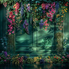 Luxury Green Floral Backdrops for Studio Photography