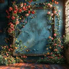Cool Blue Floral Studio Backdrops for Elegant Looks