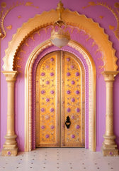 Pink & Yellow Door Backdrop For Maternity & Model Shoot