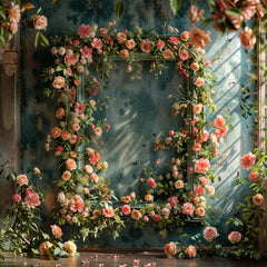 Blue Flower Wall Backdrops for Fashion Shoots
