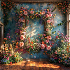 Modern Blue Floral Backdrops for Bold Photo Shoots