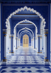 Elegant Blue Door Backdrop For Maternity & Model Shoot