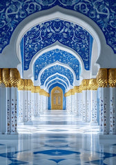 Luxury Blue & Gold Backdrop For Maternity & Model Shoot