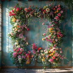 Trendy Blue Flower Backdrops for Fashion Shoots