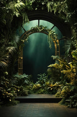 Premium Green Floral Photography Backdrop for Professional Studios
