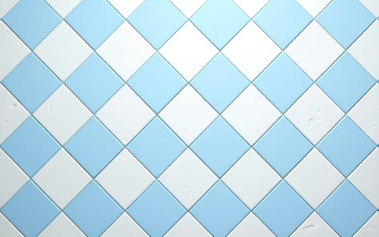Blue & White Tiles Floor Drop