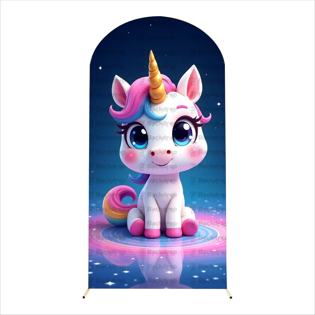 Magical Unicorn Birthday Arch Backdrop