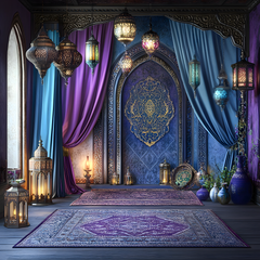 Stylish Arabic Backdrops for High-End Model Photography