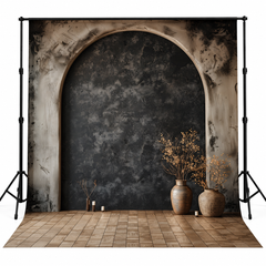Dark Textured Arch Luxury Studio Interior