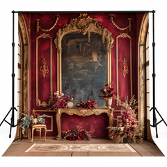 Luxury Burgundy Baroque Palace Interior