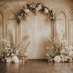 Neutral Beige Boho Backdrop for Timeless Portraits