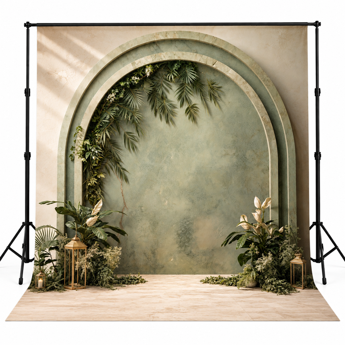 Elegant Sage Green Botanical Arch Garden