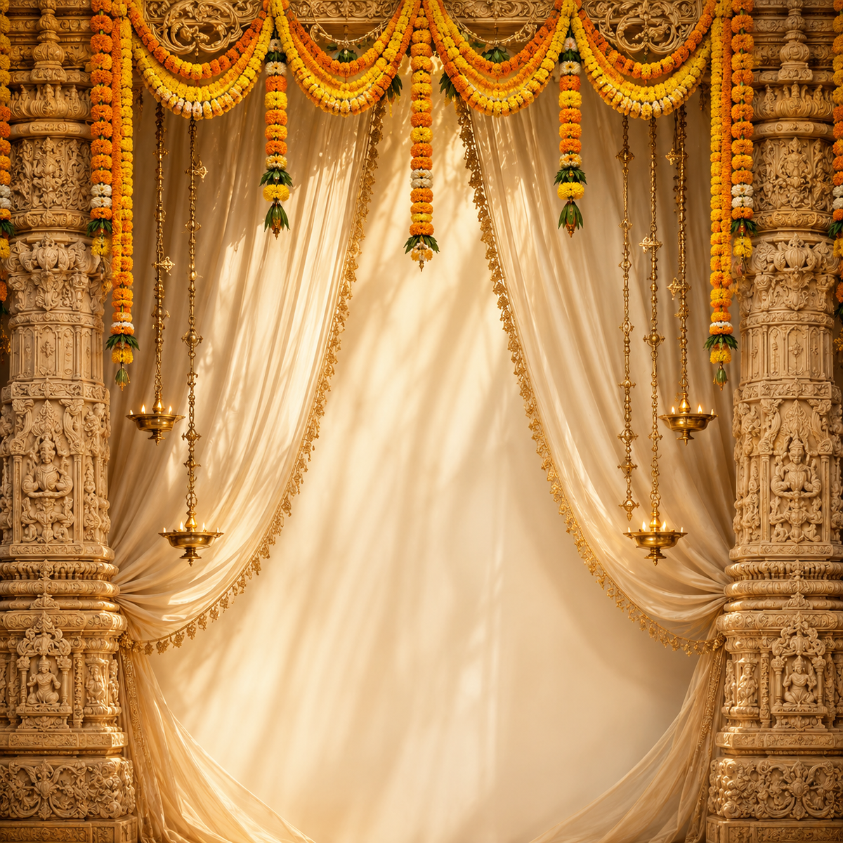 Royal Ganesh Decoration Backdrop
