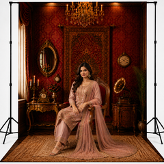 Vintage Victorian Red Persian Rug Wall Photography Backdrop