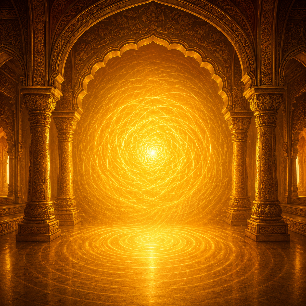 Golden Sacred Energy Ganesh Chaturthi Backdrop