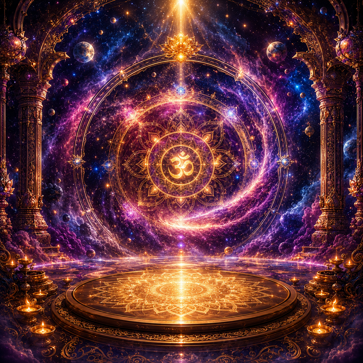 Divine Galaxy Om Ganesh Chaturthi Background