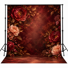 Luxury Burgundy Floral Photography Backdrop